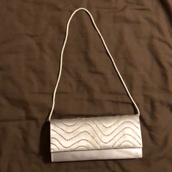 Silver sequin clutch/shoulder bag - Picture 1 of 1